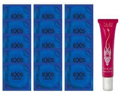 Комплект EXS Cooling 15 шт + Nuei THOR Orgasmic Gel (10 мл) SOS14602 фото