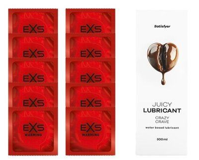 Комплект: EXS Warming 10 шт. + Лубрикант Satisfyer Crazy Crave 300 мл SOS11399 фото