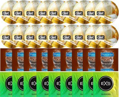 Набір 36 шт ONE Banana Split + Pasante Chocolate + EXS Glow in the Dark SOS7735 фото