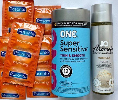 Набір 22 шт ONE Super Sensitive - Pasante Warming + System JO Aromatix Vanilla 120 мл SOS1683 фото