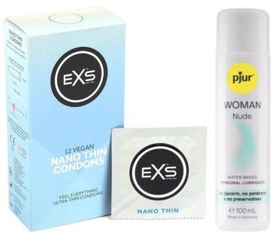 Набір EXS NANO Thin (12 шт) + pjur Woman Nude 100 мл SOS13503 фото