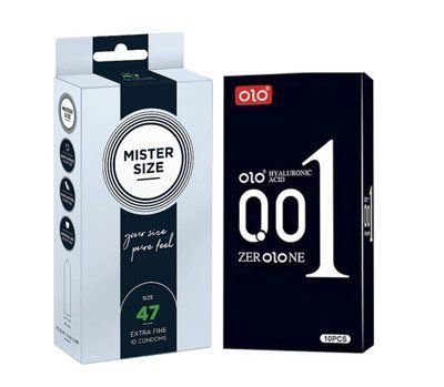 OLO Black 001 (10 шт) та Mister Size - Pure Feel - 47 (10 шт) SOS988 фото