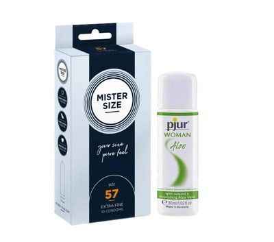 Mister Size - Pure Feel - 57 (10 шт) и Лубрикант Pjur Woman Aloe &ndash; 30 мл SOS938 фото
