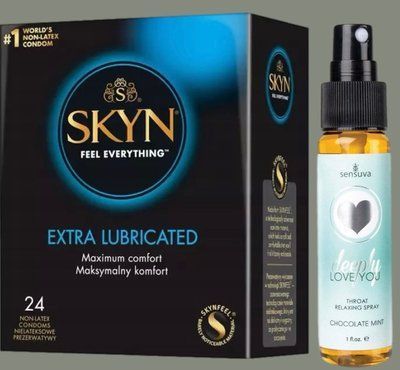 Набір SKYN Extra Lube 24 шт + Спрей Sensuva Deeply Love You Chocolate Mint (29 мл) SOS5850 фото
