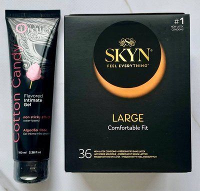 Набір Skyn Large 36 шт - Лубрикант ORGIE LUBE TUBE цукрова вата, 100 мл SOS2934 фото