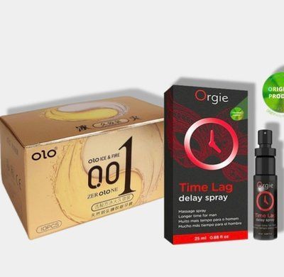 OLO 0.01 Ice Durable Gold 10 шт + Пролонгатор Time Lag, 25 мл. ORGIE SOS5957 фото