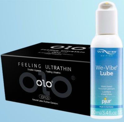 Набір OLO - ультратонкі -001 ( 10 штук) + Лубрикант pjur We-Vibe Lube 100 мл SOS4495 фото