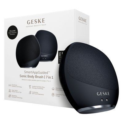Ультразвукова щітка для тіла та інтенсивний пілінг GESKE Sonic Body Brush&Intensive Exfoliator 7в1 black HB0352 фото