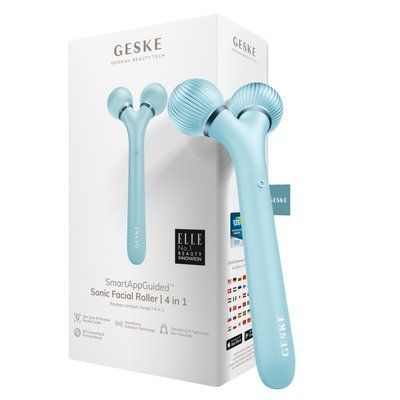 Електронний ультразвуковий ролик для обличчя GESKE Sonic Facial Roller 4в1 turquoise HB0180 фото