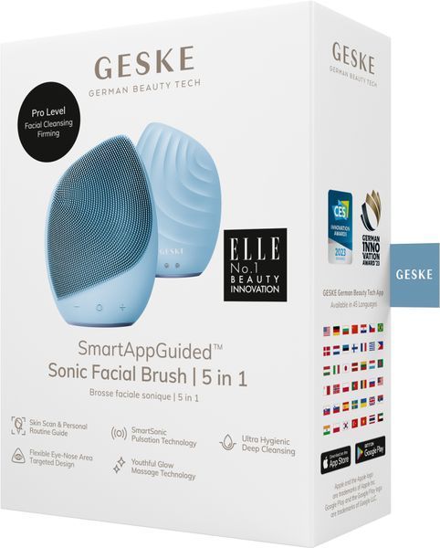 Электронная ультразвуковая щетка для лица GESKE Sonic Facial Brush 5в1 aquamarine HB0072 фото