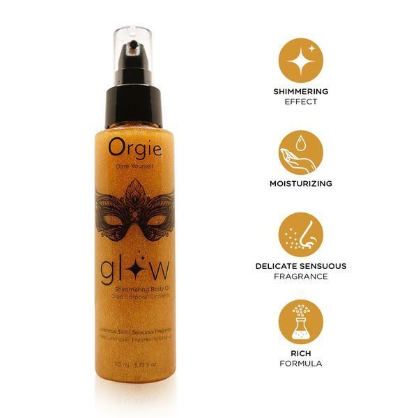 Масло-шимер для тела Orgie &ndash; Glow Shimmering Body Oil (110 мл), чувственный аромат, увлажнение SX1501 фото