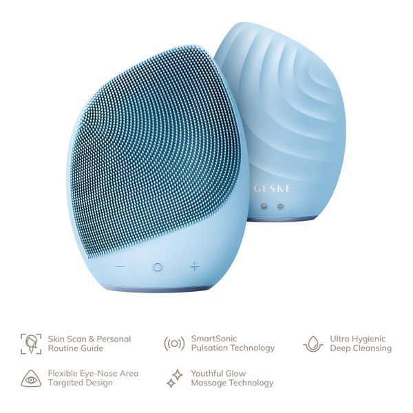 Электронная ультразвуковая щетка для лица GESKE Sonic Facial Brush 5в1 aquamarine HB0072 фото