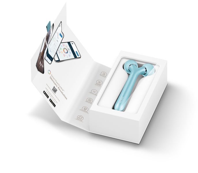 Электронный ультразвуковой ролик для лица GESKE Sonic Facial Roller 4в1 turquoise HB0180 фото