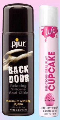 Набір лубрикантів pjur backdoor anal Relaxing jojoba silicone 30 мл + Wet Oral Play Cupcake (30 мл) LB741 фото