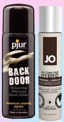Набір лубрикантів pjur backdoor anal Relaxing jojoba silicone 30 мл + System JO Silicone Free Hybrid ORIGINAL (30 мл) LB691 фото