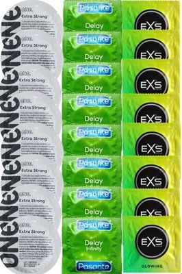 Набор 24 шт ONE Extra Strong + Delay Infinity + EXS Glow in the Dark SOS7338 фото