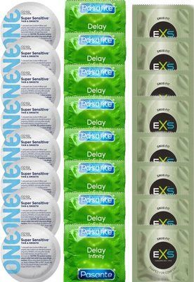 Набір 24 шт ONE Super Sensitive + Delay Infinity + EXS Snug Fit SOS7388 фото