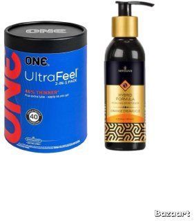 ONE UltraFeel 2-в-1. 40 шт.+ Змазка на водній основі Sensuva Natural Water-Based Orange Creamsicle 125мл SOS6462 фото