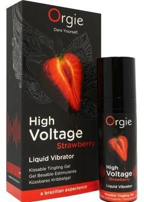 Жидкий вибратор Orgie с ароматом клубники HIGH VOLTAGE 15 мл S3349 фото