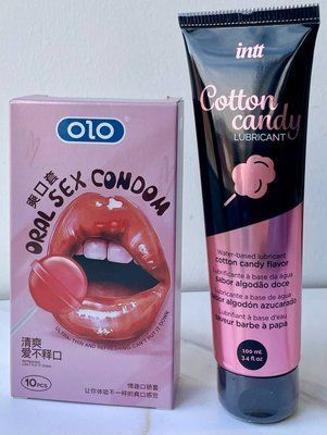 Набір OLO Oral Candy смакові 10 шт + Лубрикант на водній основі Intt Cotton Candy (100 мл) SOS1189 фото