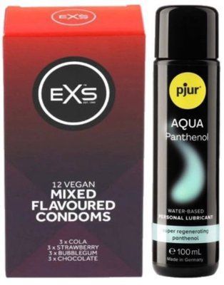 Набір EXS Mixed Flavoured (12 шт) + pjur Aqua Panthenol 100 мл SOS13454 фото