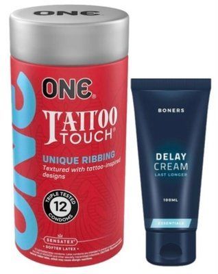 Набор из ONE Tattoo Touch Pack 12 шт + Пролонгатор Boners Delay Cream SOS9433 фото