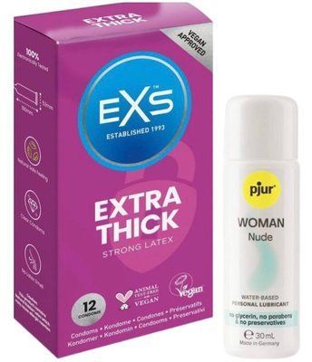 Набір EXS Extra Safe (12 шт) + pjur Woman Nude 30 мл SOS13554 фото