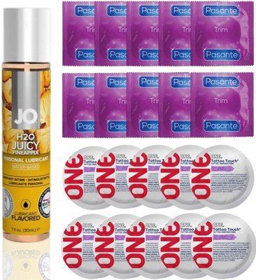 Набір 20 шт Pasante TRIM та ONE Tattoo Touch + System JO H2O &mdash; Juicy Pineapple (30 мл) SOS4883 фото