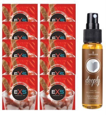 EXS STRAWBERRY SUNDAE 10 шт + Sensuva Deeply Love You Chocolate Coconut (29 мл) SOS14055 фото