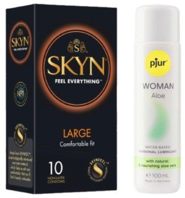 Набор Skyn ​​Large 10 шт + pjur Woman Aloe 100 мл SOS13354 фото