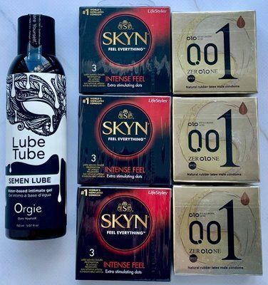 Набір 18 шт OLO Лід і Полум'я 001 + Skyn Intense Feel + Лубрикант SEMEN LUBE 150 мл Orgie SOS3835 фото