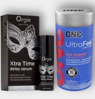 ONE UltraFeel 10 шт - Пролонгатор Orgie Xtra Time Delay Serum, 15 мл SOS6306 фото