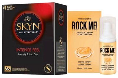 Набор из SKYN Intense Feel (36 шт) + Жидкий вибратор ROCK ME! Cookie & Cream (20 мл) от Nuei SOS9843 фото