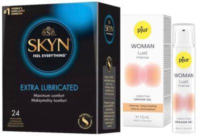 Набор из SKYN Extra Lube (24 шт) + Жидкий вибратор pjur Woman Lust Intense (15 мл) SOS10093 фото