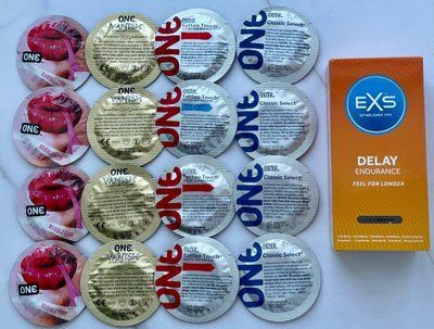 Набор 16 штук ONE Vanish, Tattoo Touch, Flavor Waves, Classic + EXS Delay (12 шт.) SOS3885 фото