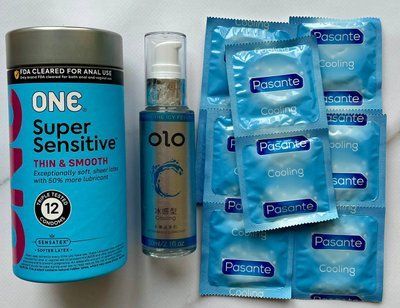 Комплект 22 шт ONE Super Sensitive - Pasante Cooling + Лубрикант охлаждающий OLO 60 мл SOS1484 фото