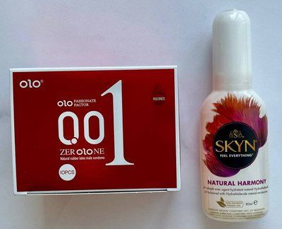 Комплект OLO збуджуючі з розігріваючим ефектом 001 (червоні) 10 шт + Лубрикант на водній основі SKYN NATURAL HARMONY, 80 мл SOS1239 фото
