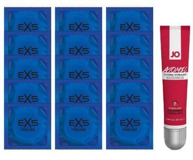 Комплект EXS Cooling 15 шт + JO ATOMIC WARMING, 10 мл SOS14556 фото