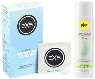 Набір EXS NANO Thin (12 шт) + pjur Woman Aloe 100 мл SOS13504 фото