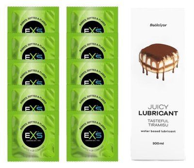 Комплект: EXS EXTREME 10 шт. + Лубрикант Satisfyer Tasteful Tiramisu 300 мл SOS11500 фото