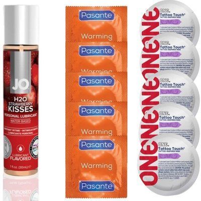 набір 10 шт Pasante + ONE + System JO H2O Strawberry Kiss (30 мл) SOS4630 фото