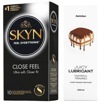 Комплект Лубрикант Satisfyer Tasteful Tiramisu 300 мл + SKYN Close Feel 10 шт SOS12854 фото