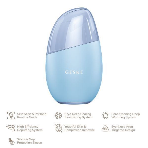 Масажер для обличчя GESKE Cool&Warm Eye and Face Massager 7в1 aquamarine HB0285 фото