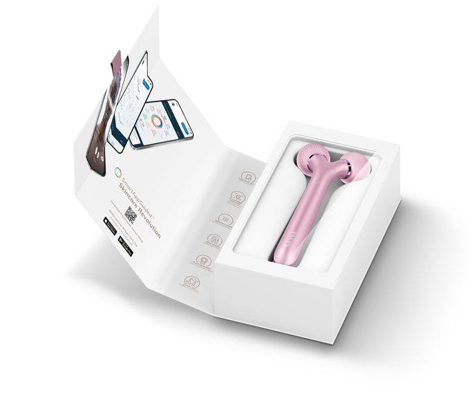 Электронный ультразвуковой ролик для лица GESKE Sonic Facial Roller 4в1 pink HB0181 фото