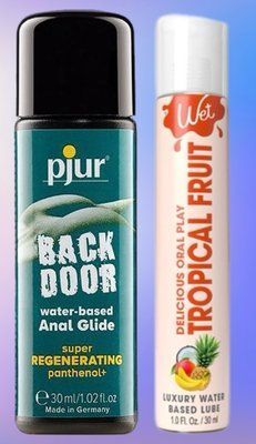 Набір лубрикантів pjur backdoor Regenerating 30 мл + Wet Oral Play Tropical Explosion (30 мл) LB543 фото