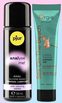 Набір лубрикантів pjur analyse me! Relaxing jojoba silicone 30 мл + ORGIE S*X ON THE BEACH, 100 МЛ LB592 фото