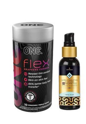 ONE Flex 10 шт+ збуджувальна змазки на гібридній основі Sensuva - Ultra-Stimulating ON Insane Ice 57мл. SOS6411 фото