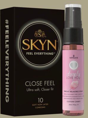Набор SKYN Close Feel пачка 10 штук + Спрей для минета Sensuva Deeply Love You Cotton Candy (29 мл) SOS5023 фото