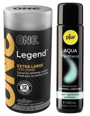 Набор ONE Legend Extra Large 12 шт + Pjur Aqua Panthenol 100 мл SOS13105 фото