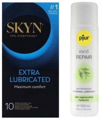Комплект Skyn ​​Exstra Lube 10 шт + pjur MED Repair Glide 100 мл SOS13305 фото